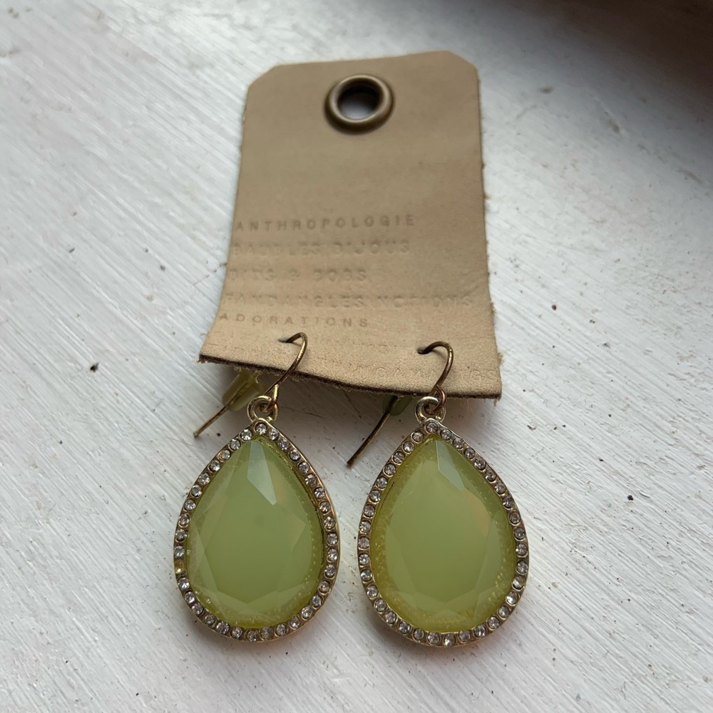 Mint | Translucent Tear Drop Earrings